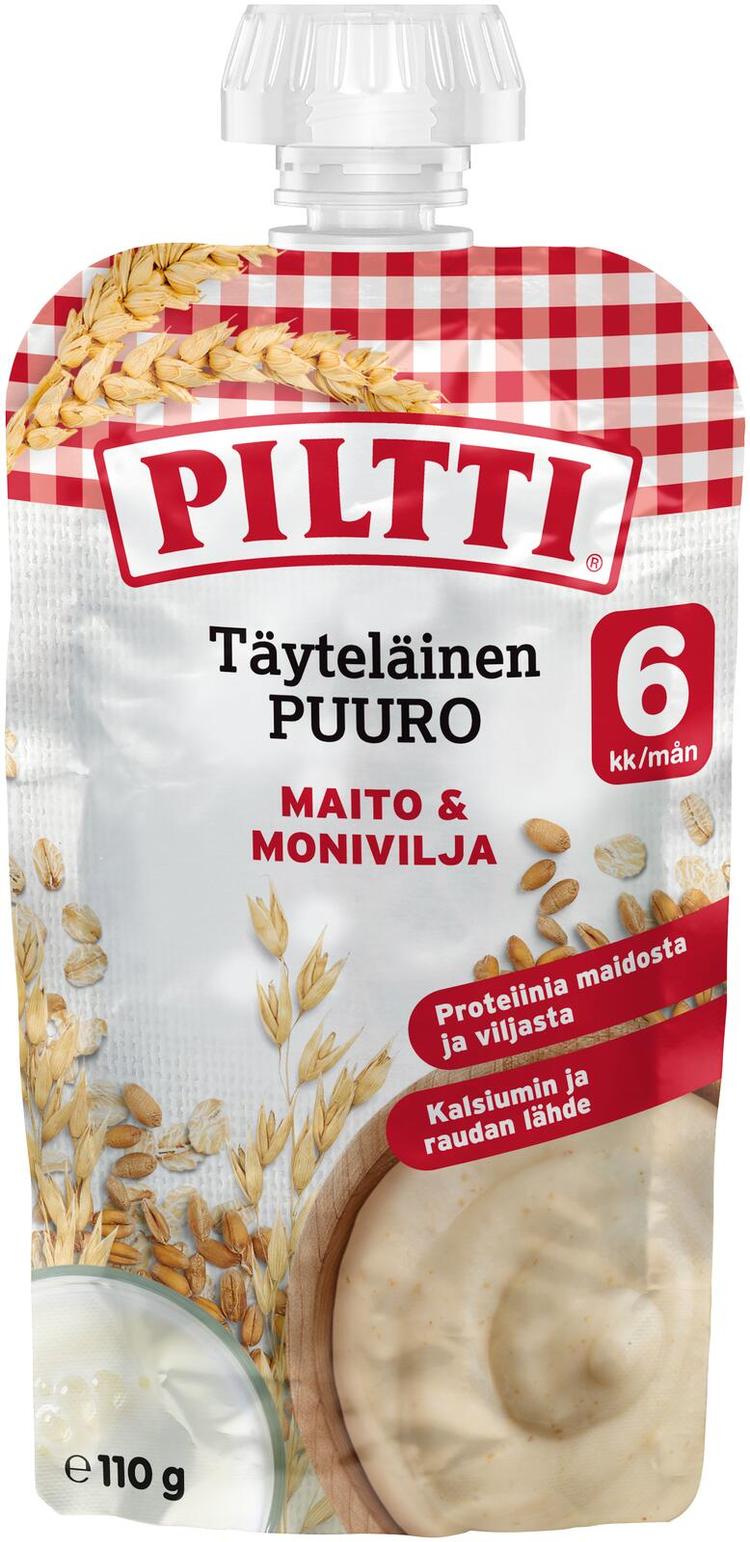 Piltti 110g Täyteläinen puuro Maito & monivilja 6kk