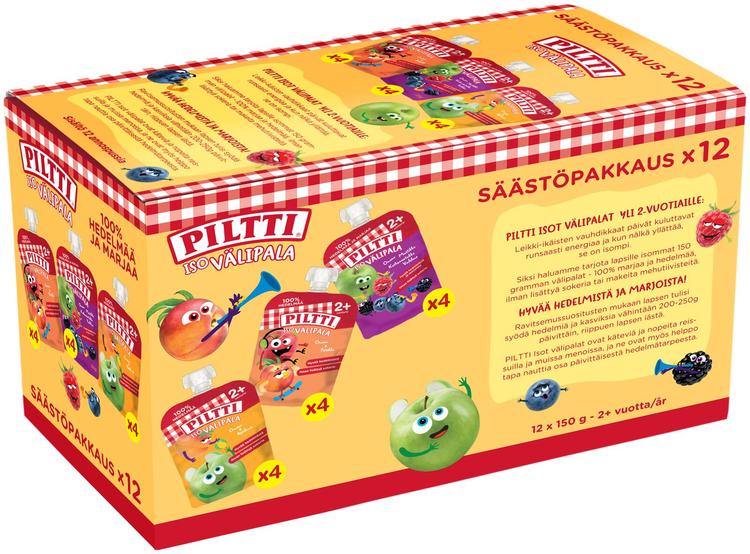 Piltti 12x150g Iso välipala Säästöpakkaus 1,5+v annospussi