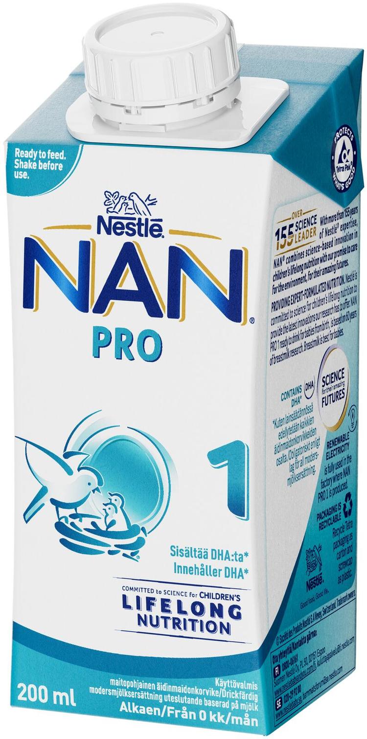 Nestlé NAN PRO 1 Äidinmaidonkorvike 200ml