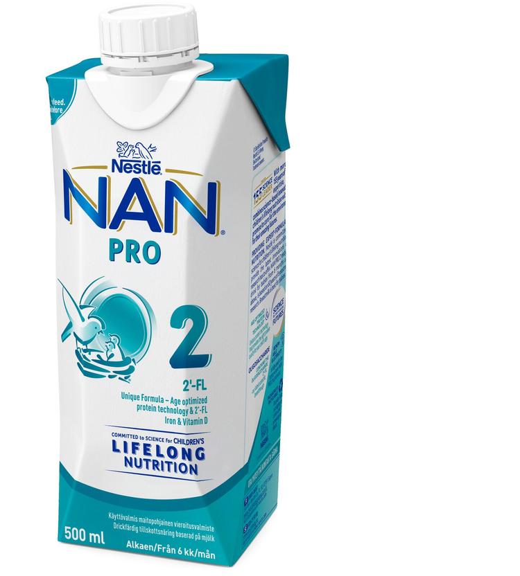 Nestlé Nan 500ml Pro 2 maitopohjainen käyttövalmis vierotusvalmiste