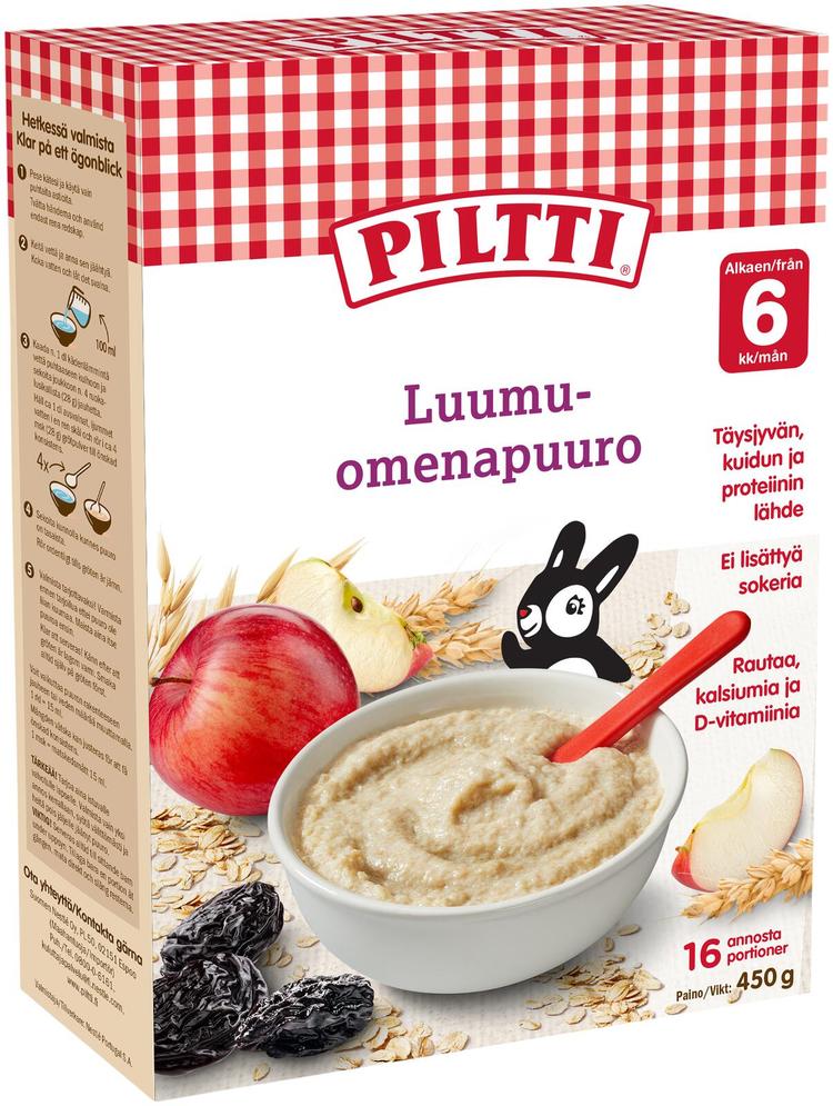 Piltti 450g Luumu-omenapuuro puurojauhe 6kk