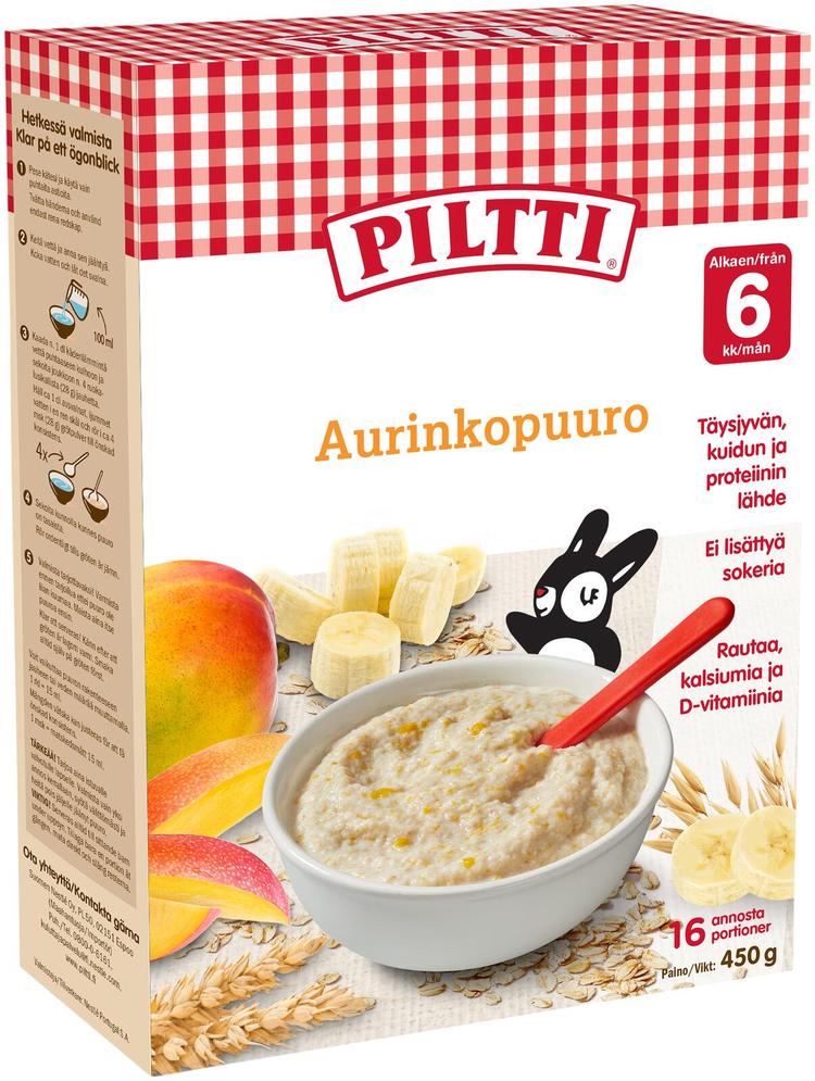 Piltti 450g Aurinkopuuro puurojauhe 6kk