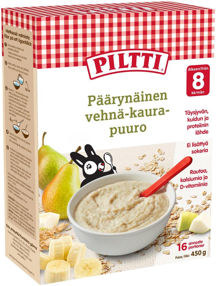 Piltti 450g Päärynäinen vehnä-kaurapuurojauhe 8kk