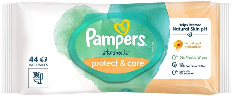 Pampers Harmonie protect & care 44kpl puhdistuspyyhe