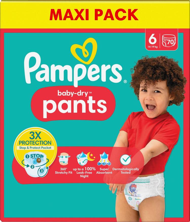 Pampers BabyDry Pants S6 14-19 kg 70kpl vaippa