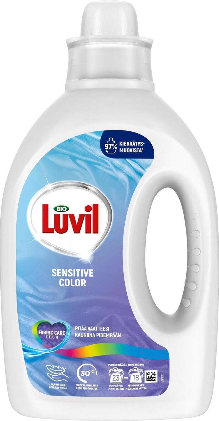 Bio Luvil Sensitive Color Pyykinpesuaine Hajusteeton 920 ml 23 pesua