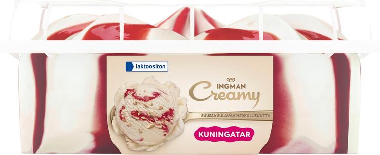 Ingman Creamy Kuningatar Laktoositon Jäätelö 850ml/464g