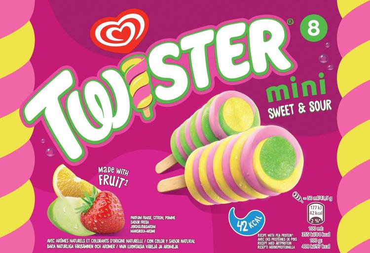 Twister Sweet & Sour Jäätelö Monipakkaus 8kpl 400 ml/348g