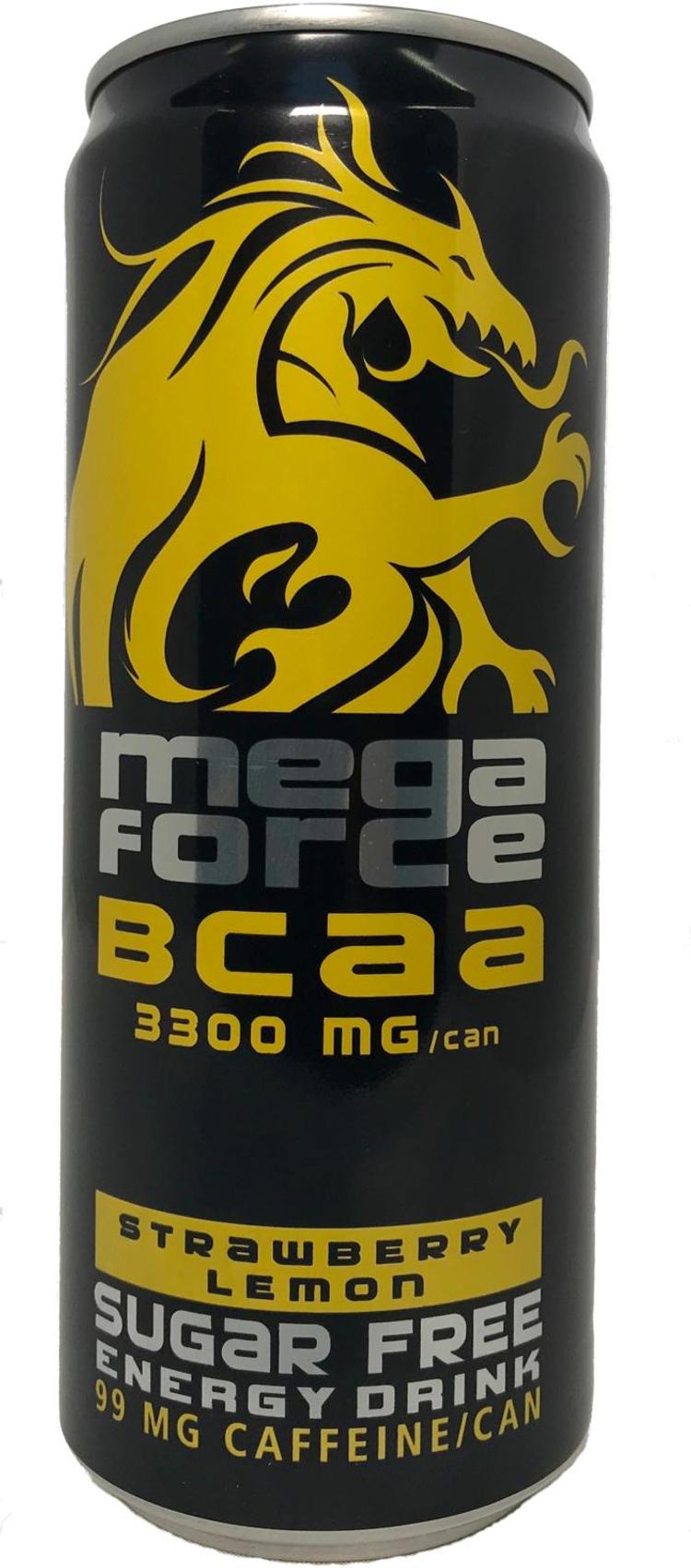 Mega force BCAA mansikka-sitruuna sokeriton energiajuoma 0,33l