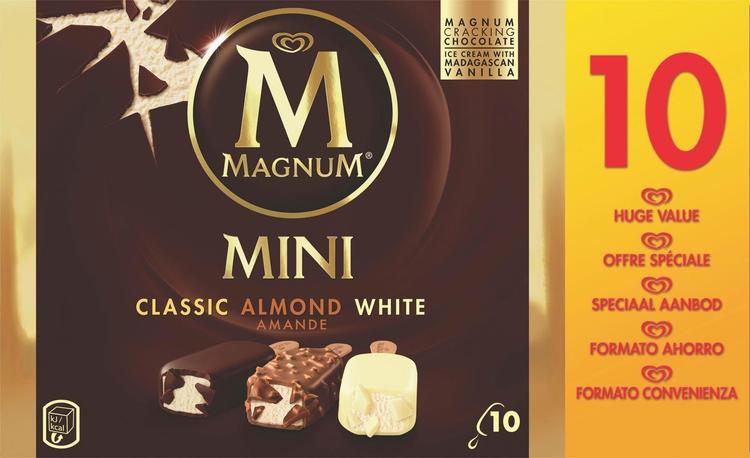 Magnum Mini Classic/Almond/White Jäätelö Monipakkaus 550ml/442g 10kpl