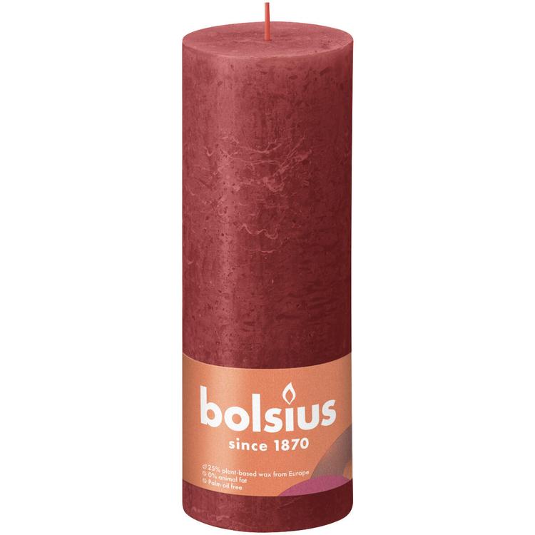 Bolsius RUSTIIKKI PK  190/68 Delicate red