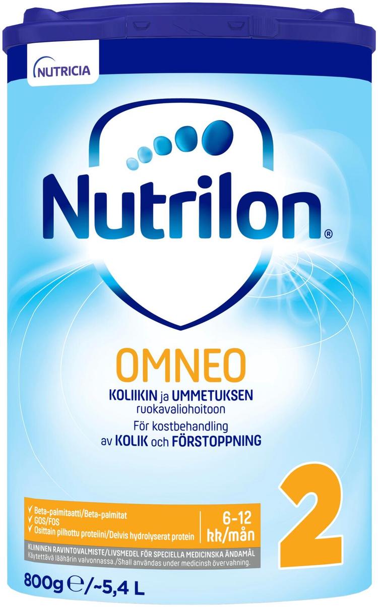 Nutrilon Omneo 2 800 g, kliininen ravintovalmistejauhe imeväisikäiselle, 6-12kk.
