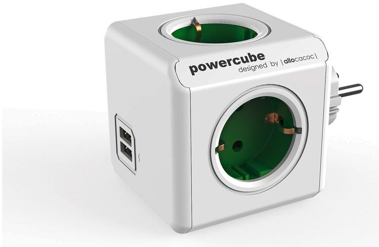 Allocacoc PowerCube Original USB virtapistoke jakaja vihreä