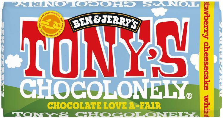 Tony's Chocolonely Vit choklad mansikkajuustokakku 180g