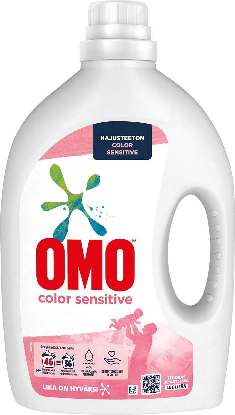 Omo Color Sensitive Nestemäinen pyykinpesuaine Hajusteeton 1.84 L 46 pesua