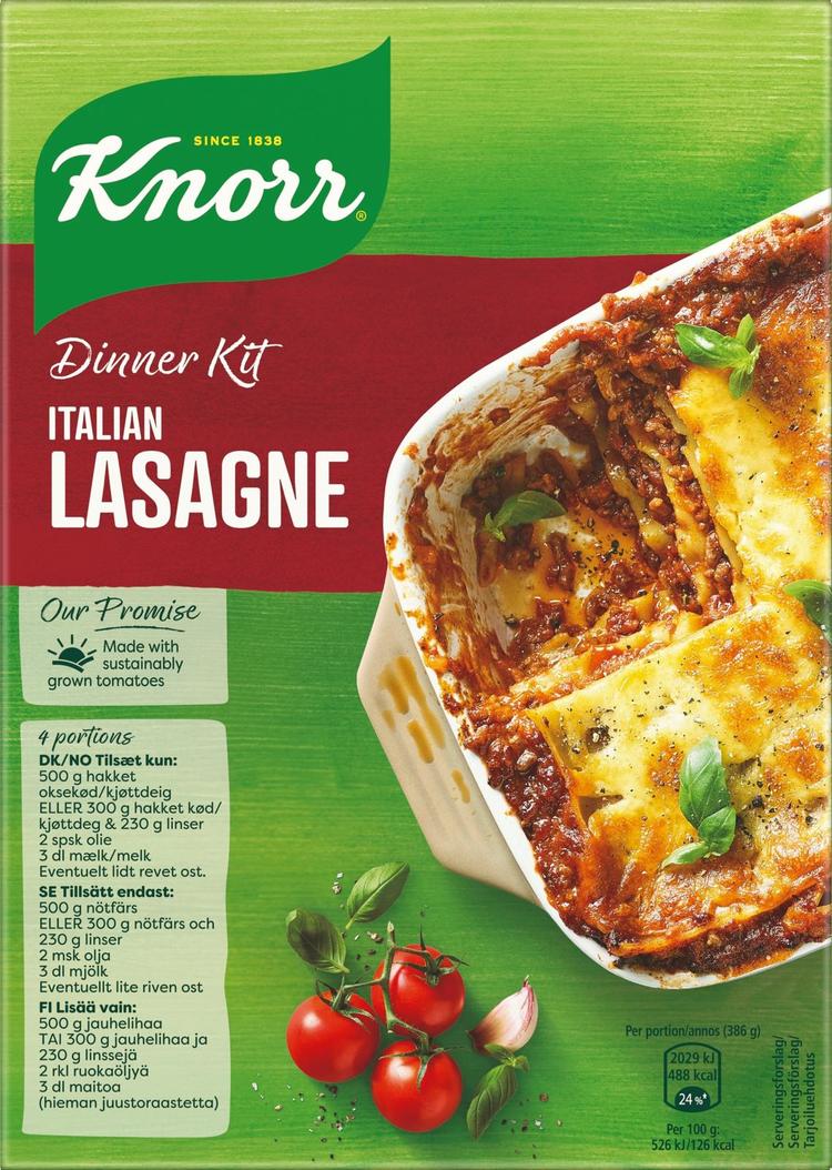 Knorr Lasagne Ateria-aines 262 g 4 annosta