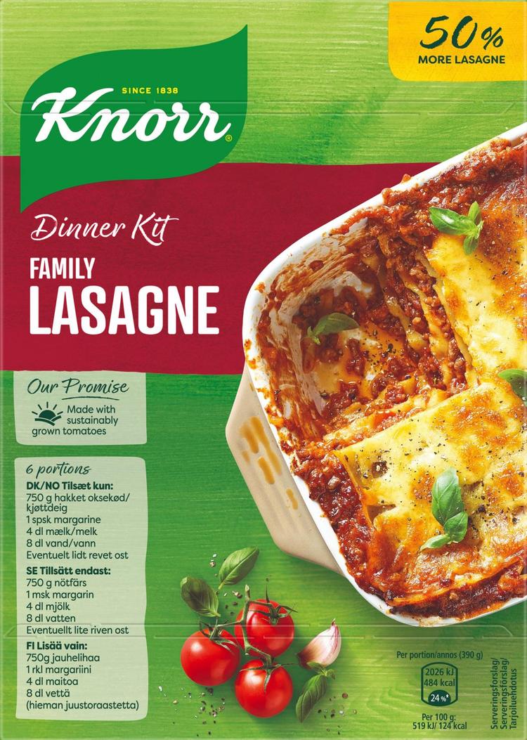 Knorr Family Lasagne ateria-aines 350 g 6 annosta