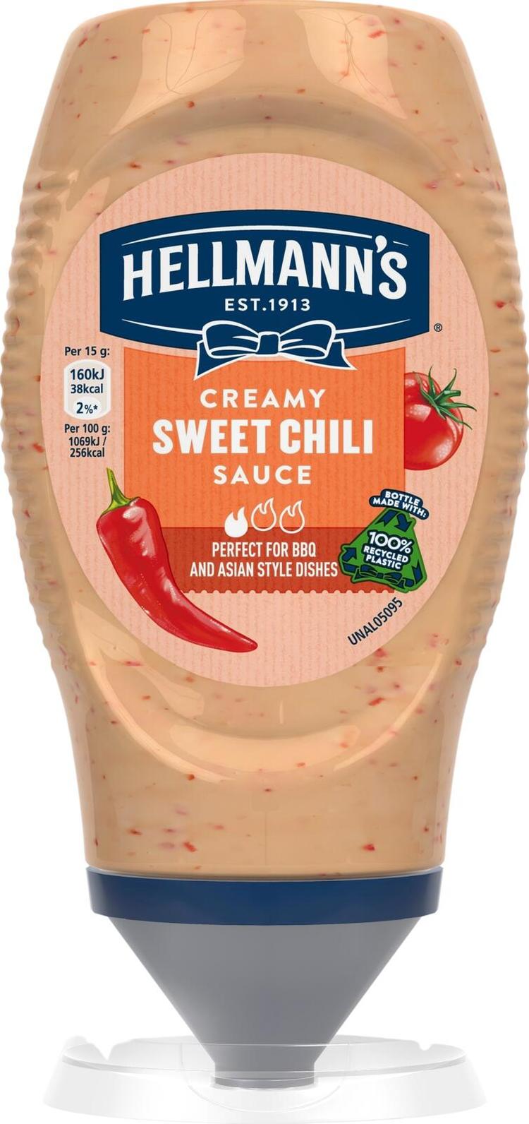 Hellmann's  Sweet Chili Kastike  Pullo 100 % kierrätysmuovia   250 ml