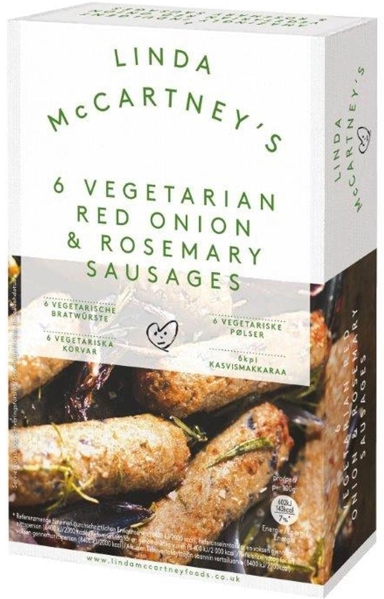 Linda McCartney's Vegetarian Red Onion&Rosemary Sausages makkara pakaste 270g/6kpl