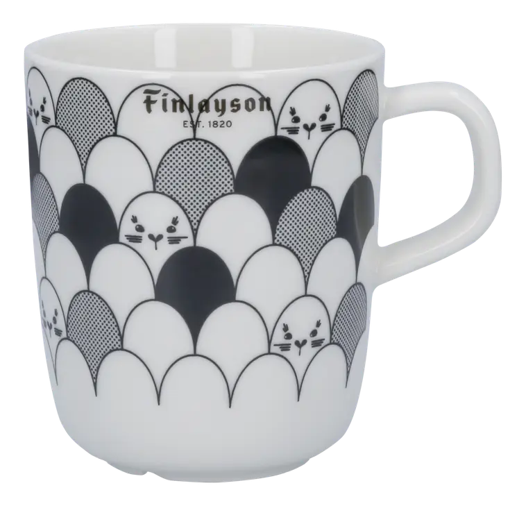 Finlayson muki Mittava 0,4l Norpat musta-valkoinen | Prisma verkkokauppa