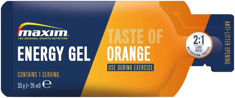 Maxim Energy Gel Orange taste appelsiininmakuinen energiageeli 33g