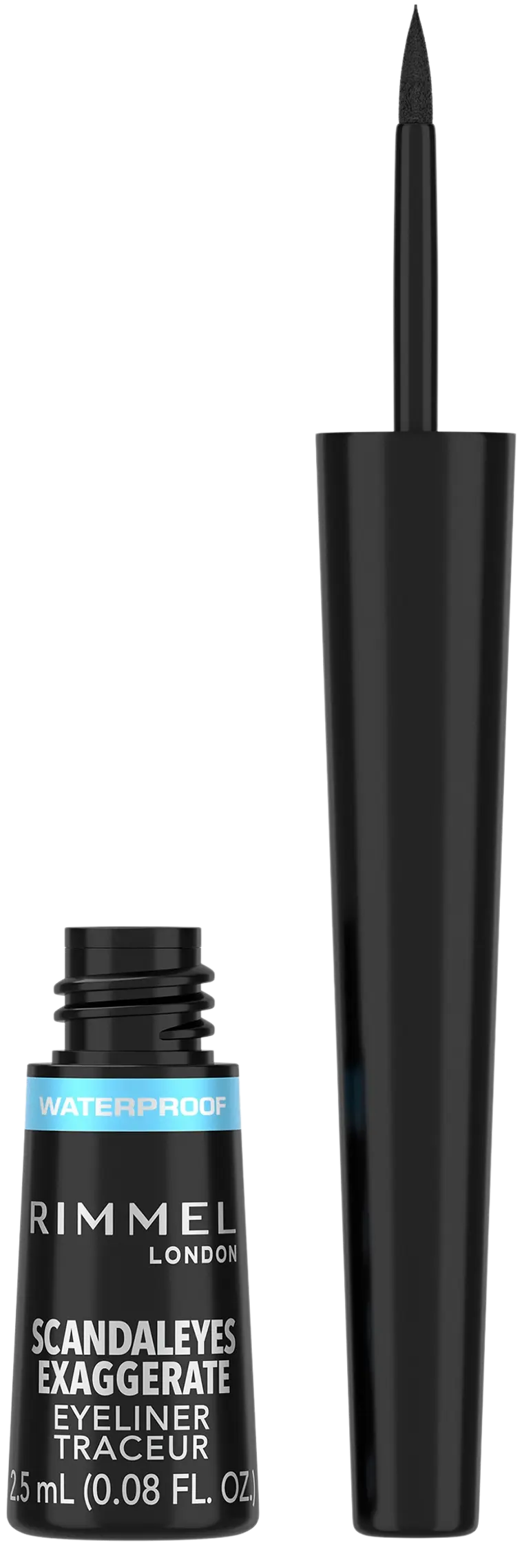 Rimmel 2,5ml Scandaleyes Waterproof Liquid Eyeliner 003 Black nestemäinen silmänrajausväri