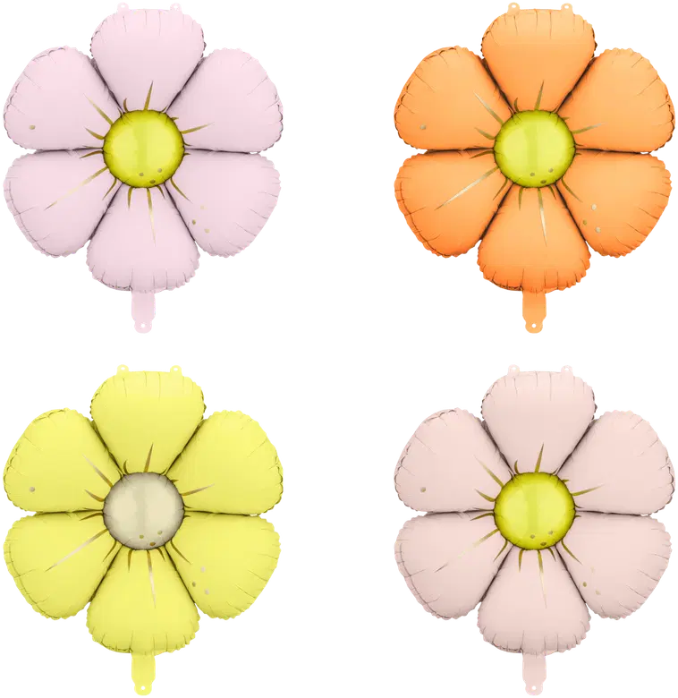 Ei merkkiä Kukka foliopallot 4 kpl/pkt, ilmatäyttö