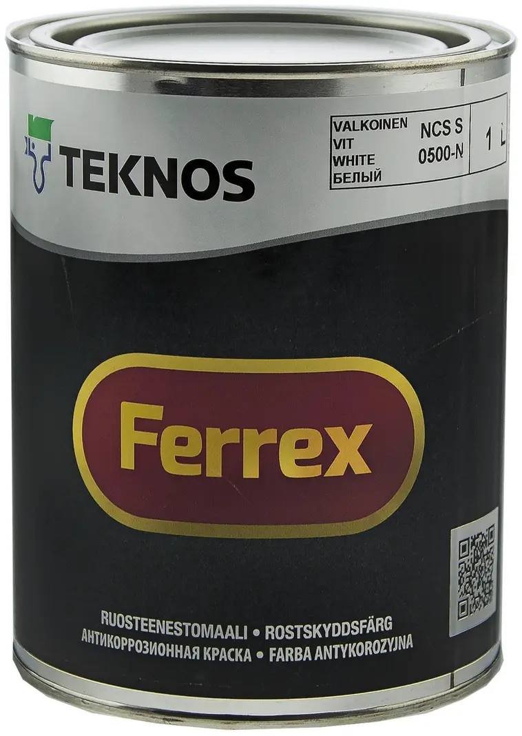 Teknos Ferrex ruosteenestomaali 1l valkoinen | Prisma verkkokauppa