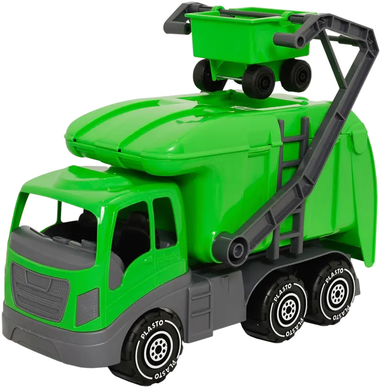 Plasto kierrätysauto, pituus 40 cm, vihreä