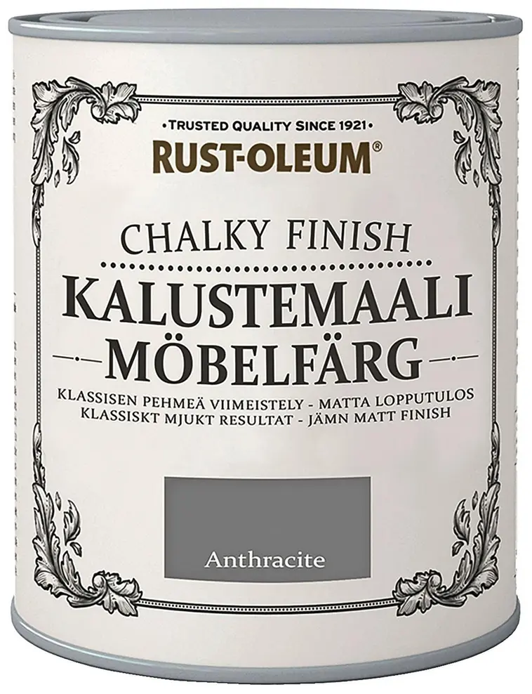 Rust-Oleum Chalky Finish 750ml kalustemaali vesiohenteinen hajuton harmaa |  Prisma verkkokauppa