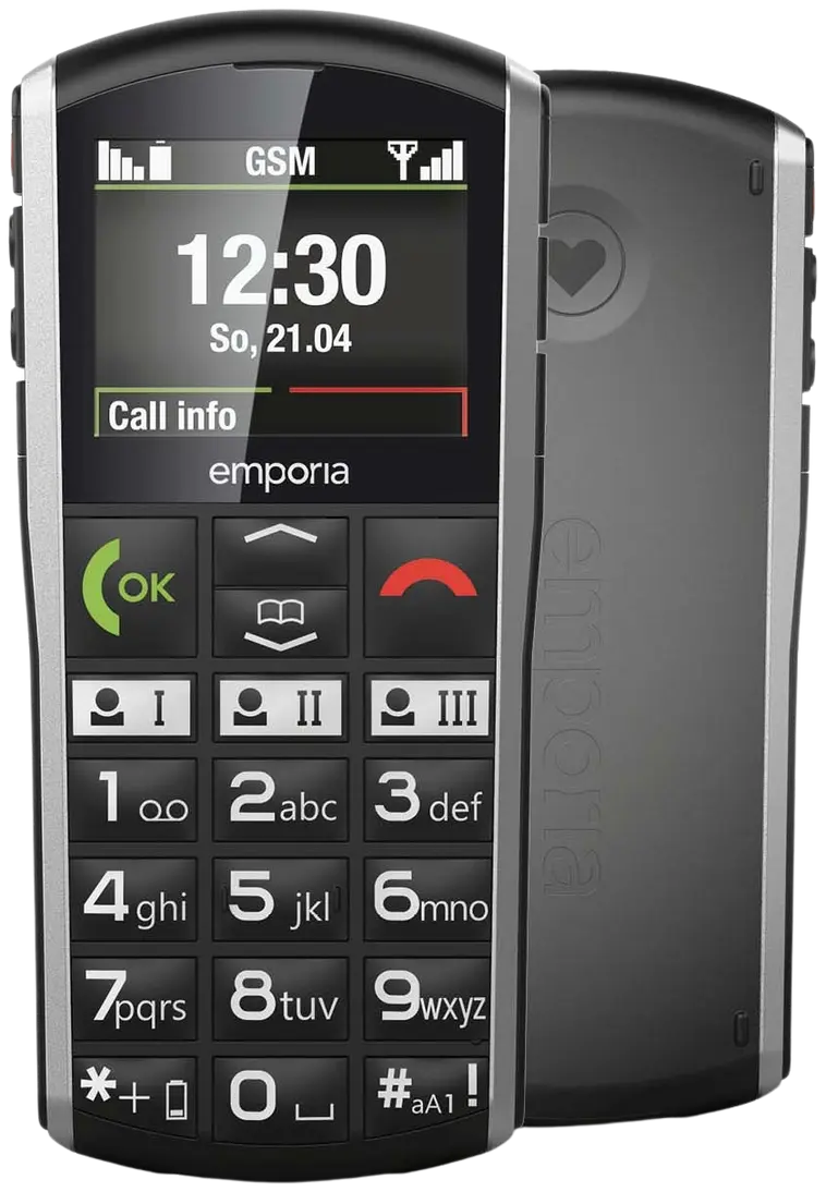 Emporia Simplicity 4G puhelin, musta