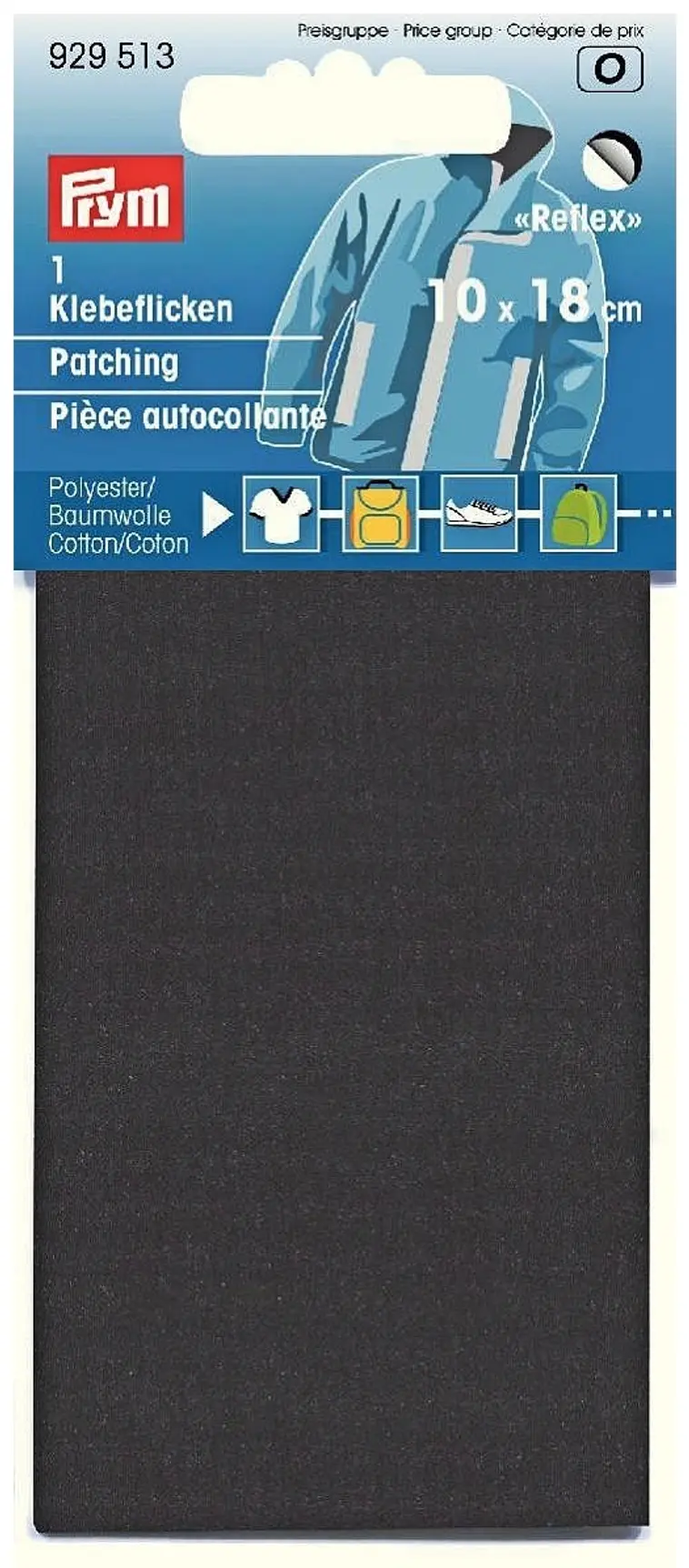 Prym heijastava kangaspaikka 18x10cm musta | Prisma verkkokauppa