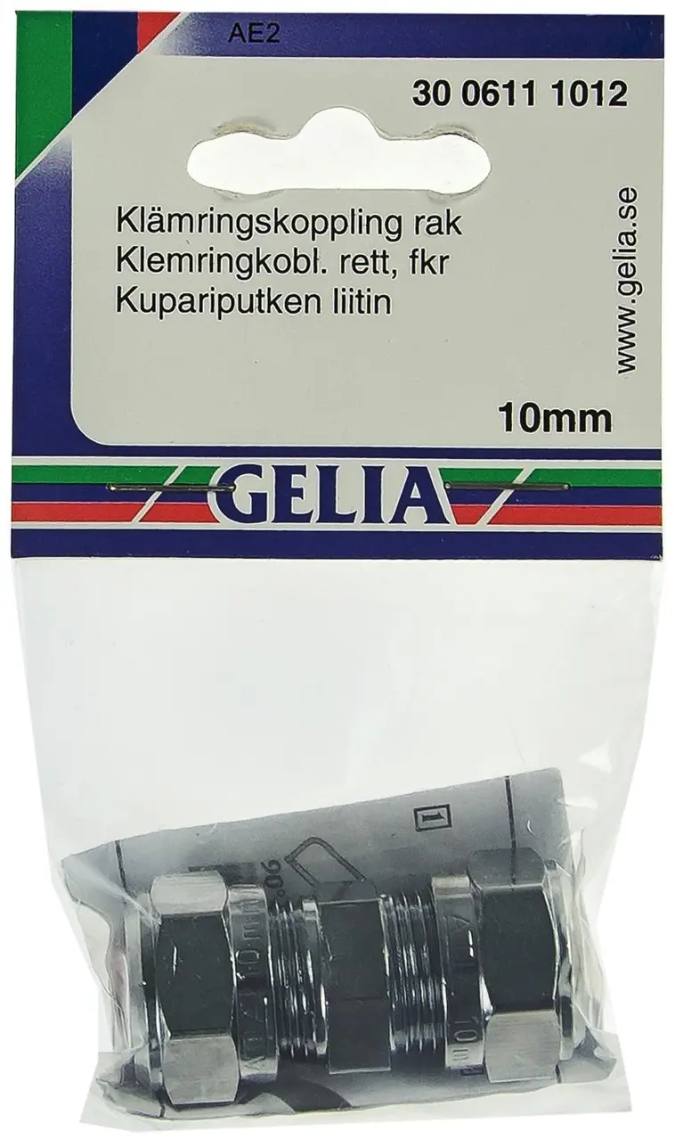 Gelia puserrusliitin jatko 10mm kromattu | Prisma verkkokauppa