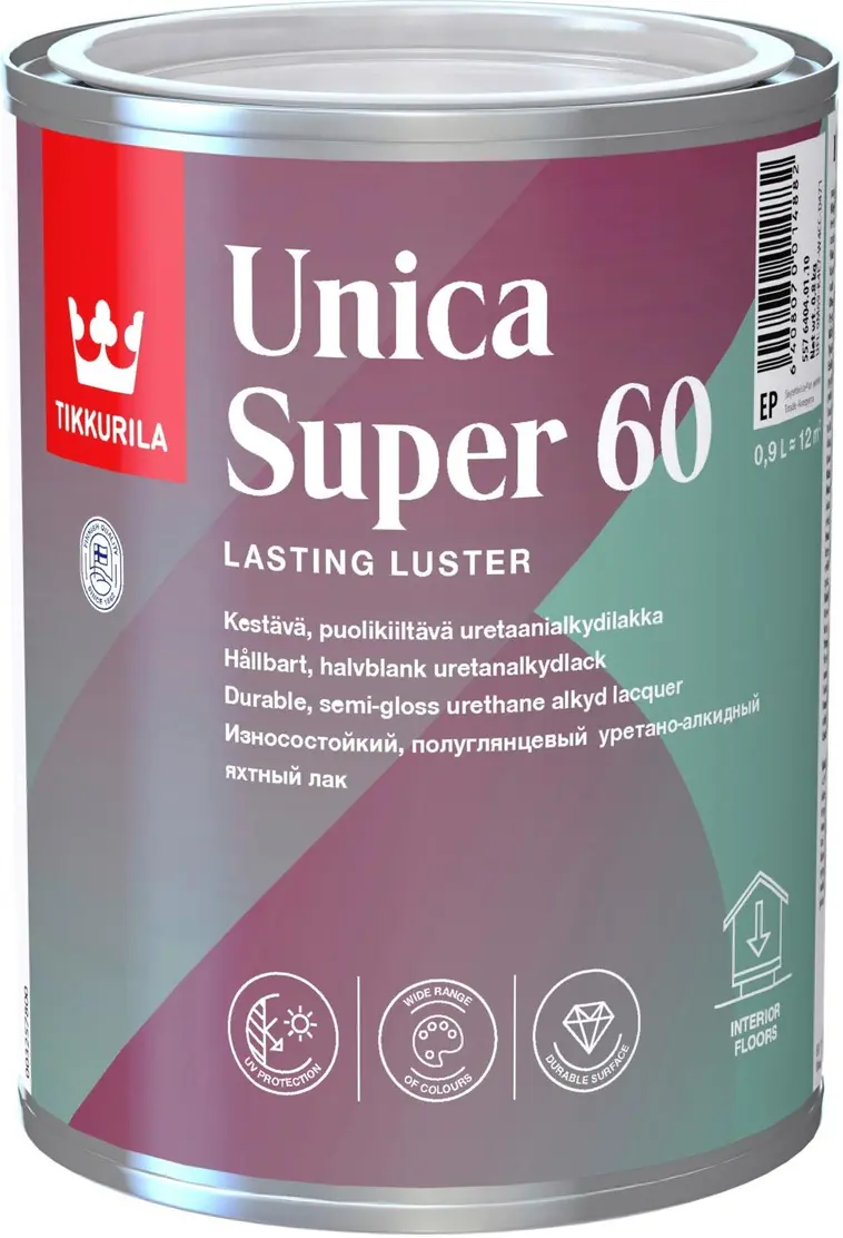 Tikkurila Unica Super 60 uretaanialkydilakka 0,9l sävytettävissä puolikiiltävä