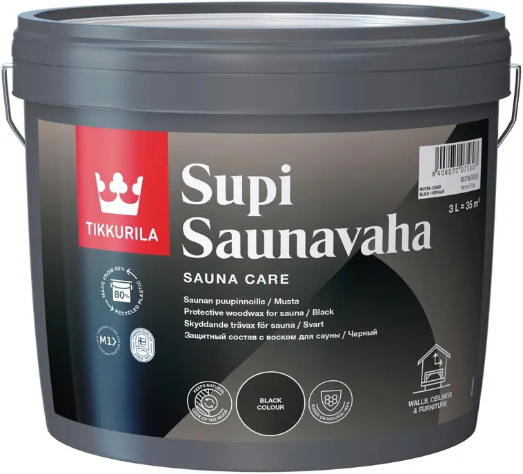 Tikkurila Supi Saunavaha 2,7l Musta | Prisma verkkokauppa