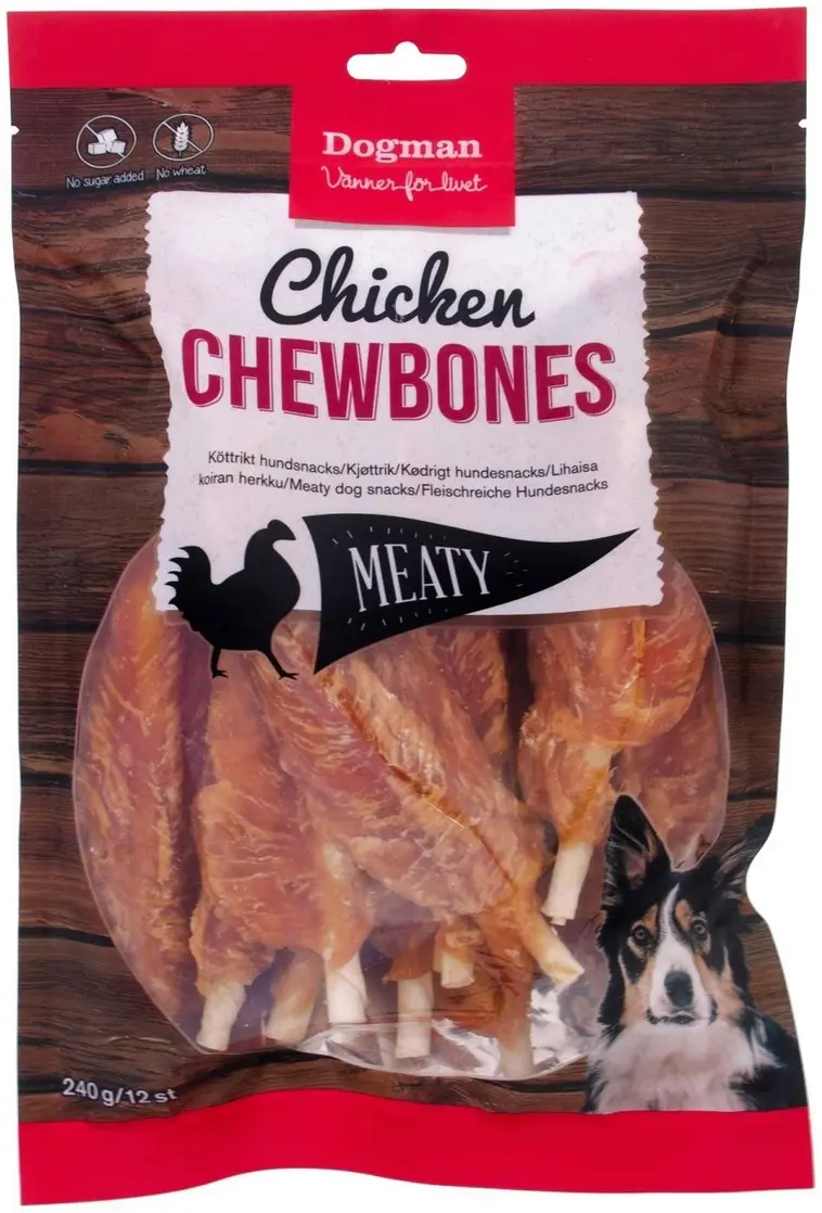 Dogman Meaty 240g 12kpl Chicken Chewbone koiraherkku