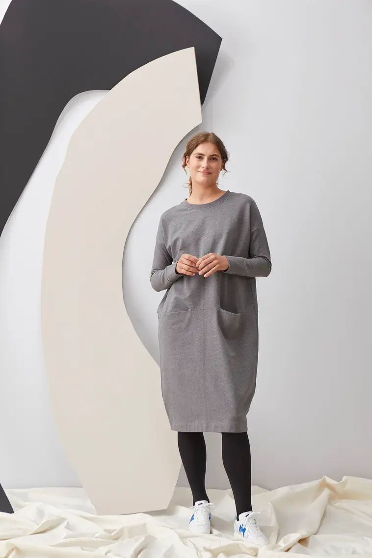 Papu naisten Giant split mekko - Melange grey - 3