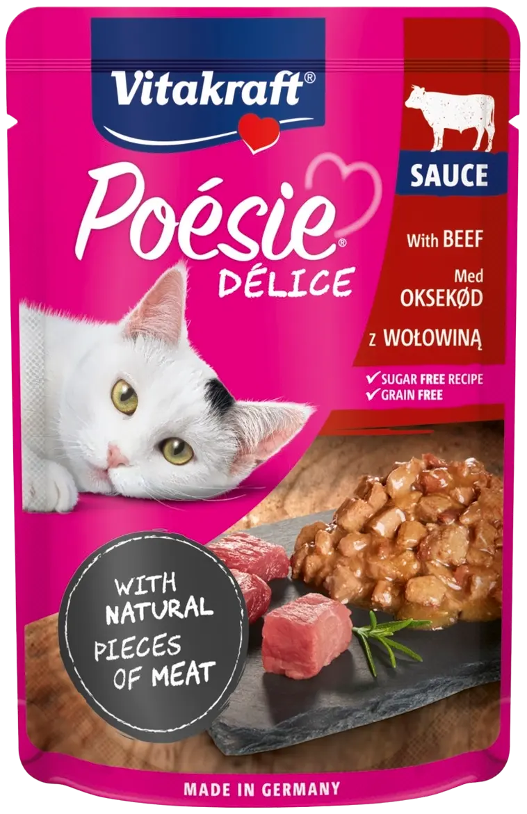 Vitakraft Poésie® Délice Kissan märkäruoka, nautaa kastikkeessa 85g