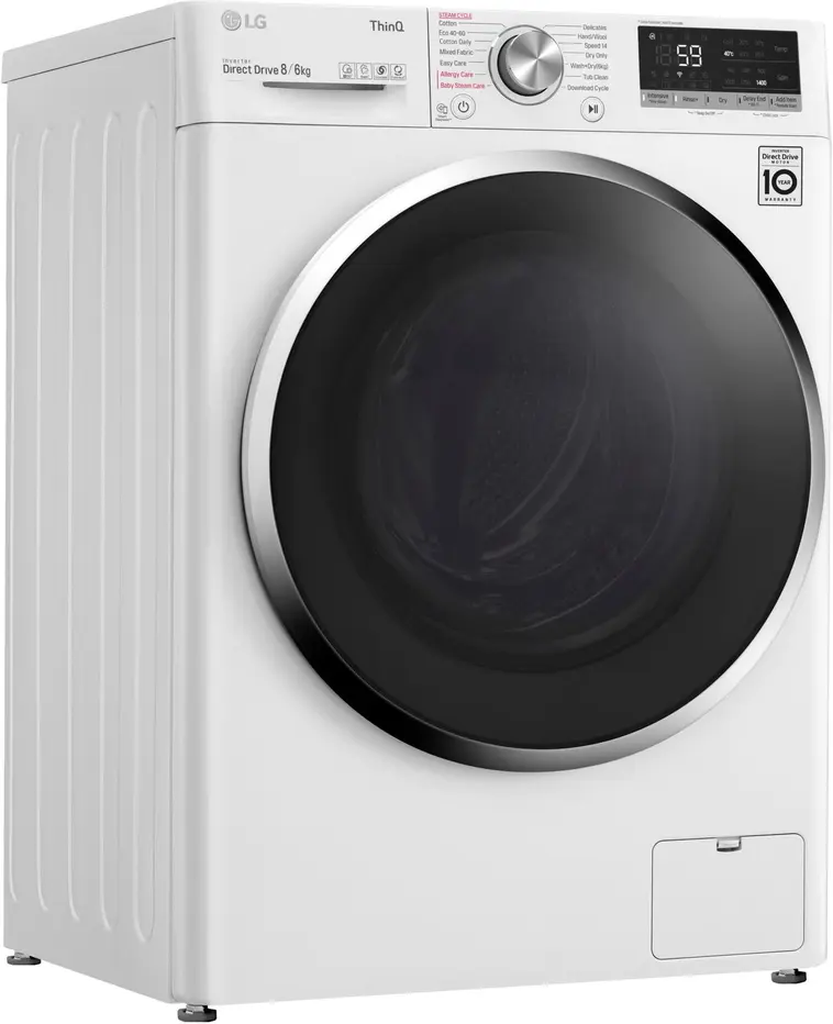 Kuivaava pesukone LG F4DV508S2WE 8/6kg, valkoinen - 5