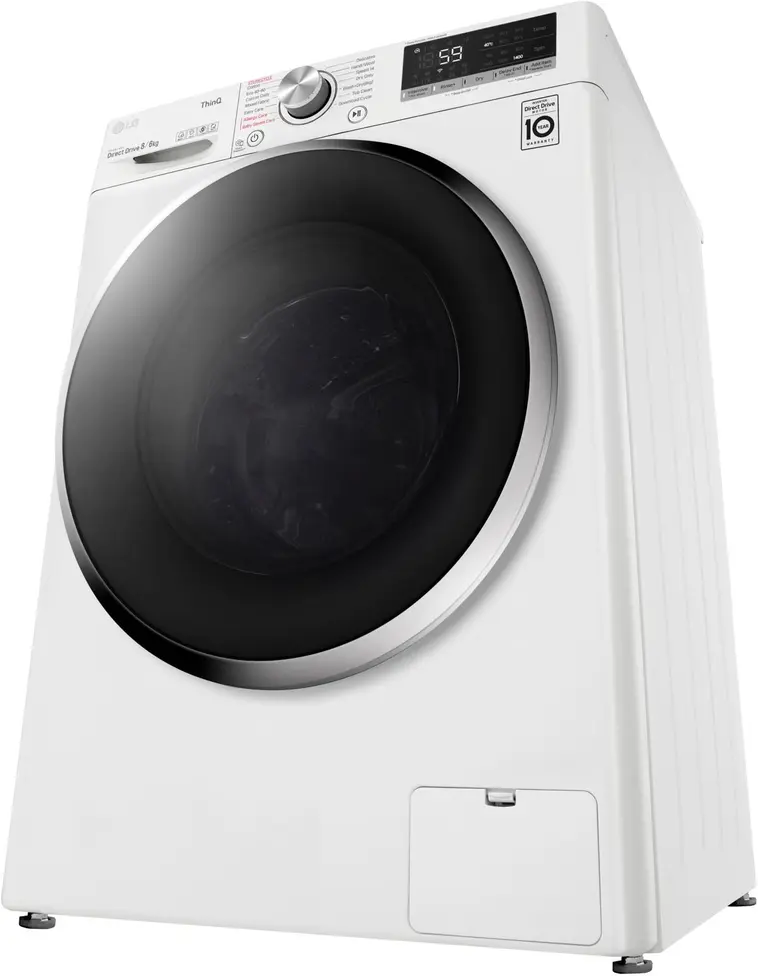 Kuivaava pesukone LG F4DV508S2WE 8/6kg, valkoinen - 4