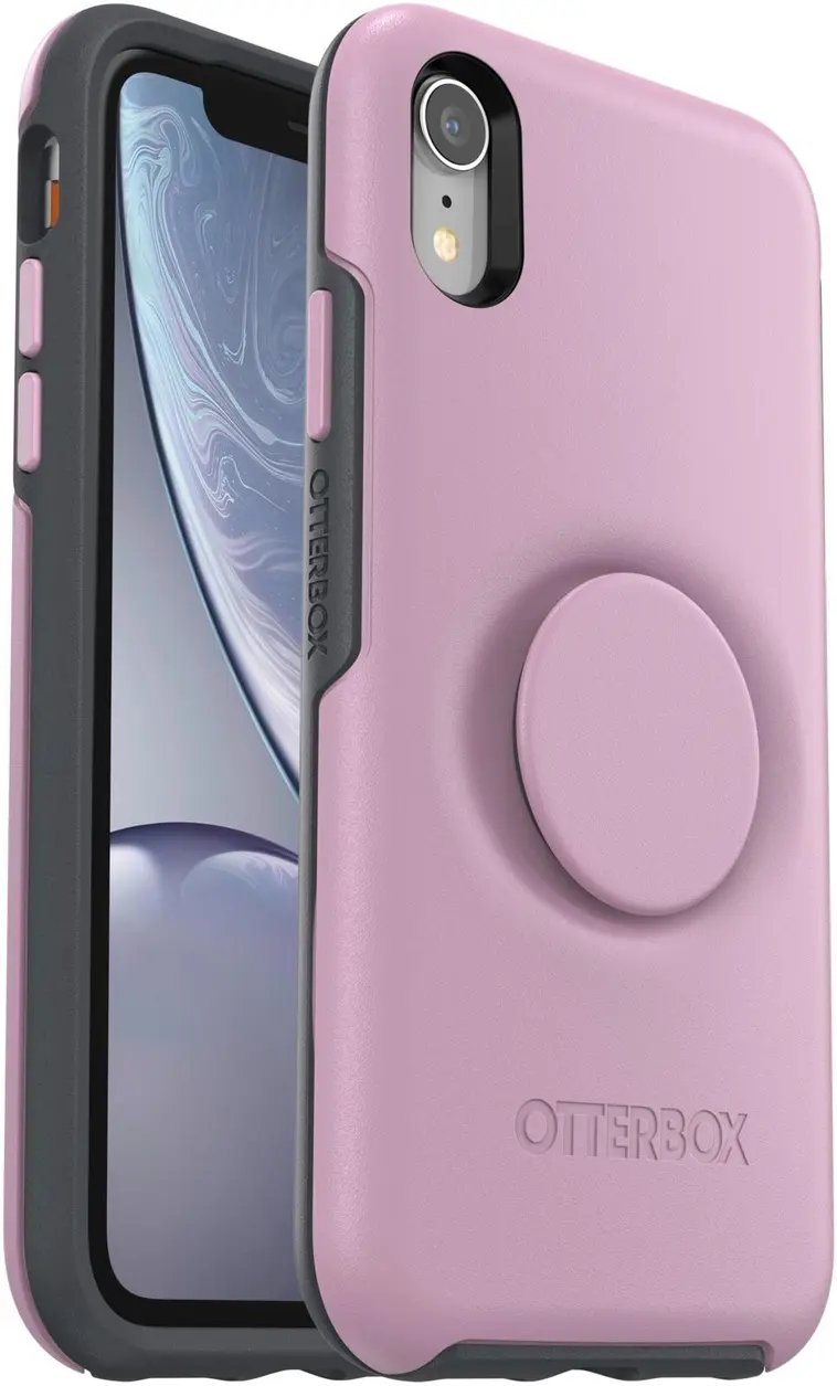 Otterbox otter + PopSocket symmetry suojakuori iPhone XR mauveolous pink