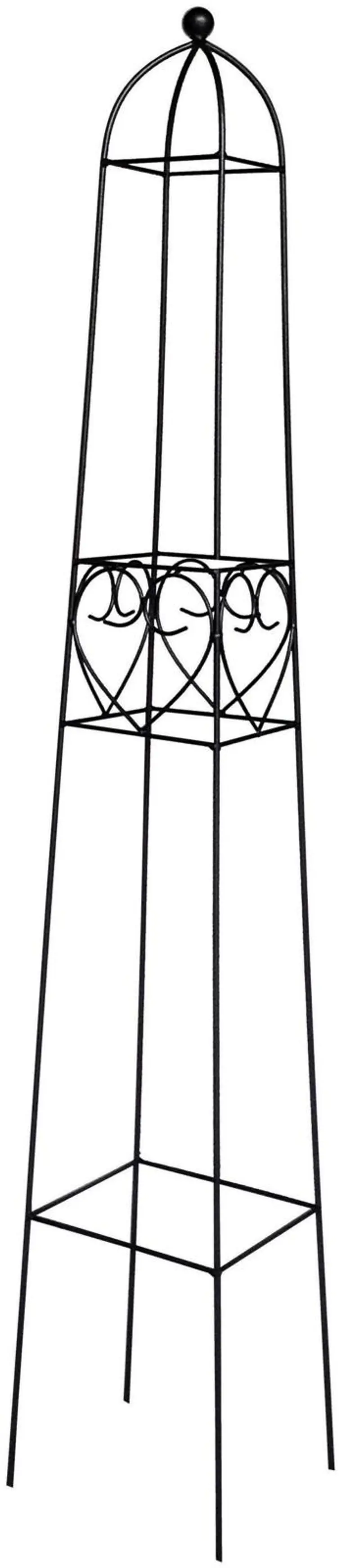 House obeliski sydän 115 cm metalli musta