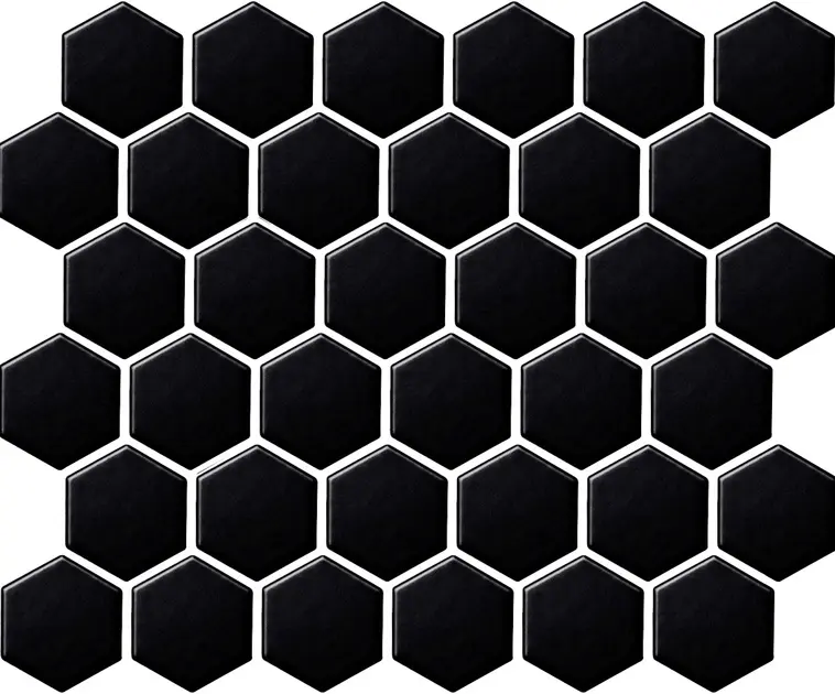 LPC Hexagon 5,1x5,9 matta musta mosaiikkilaatta