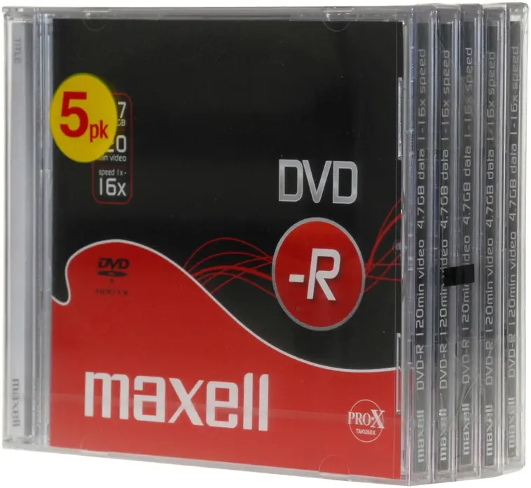 Maxell DVD-R 4,7GB 120min 16x nopeus 5kpl