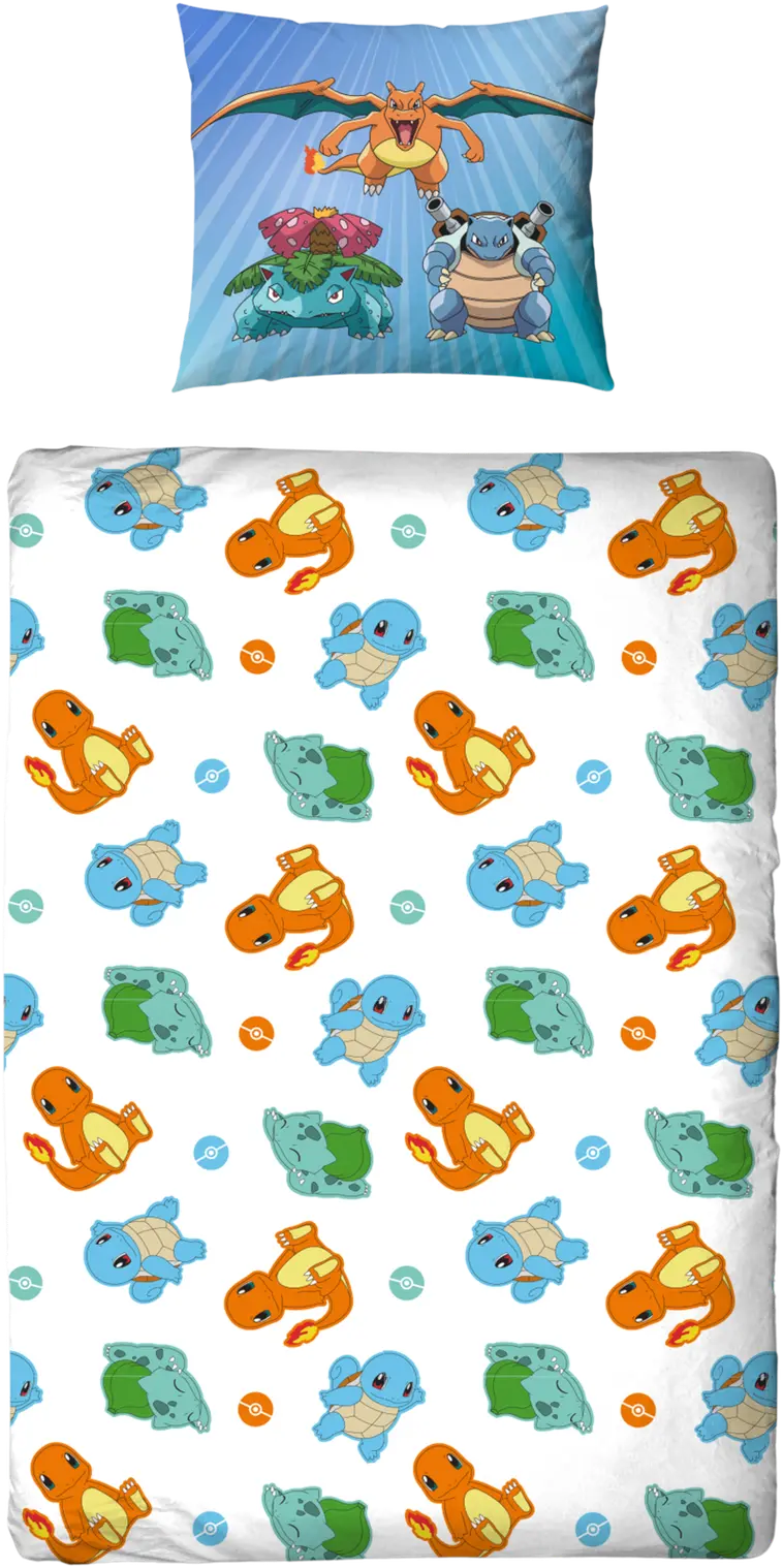 Pokemon lasten pussilakanasetti 150 x 210 + 50 x 60 cm - 2