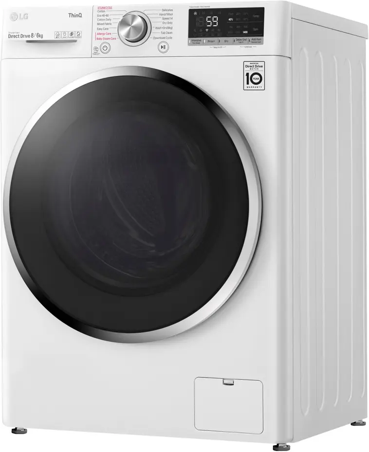 Kuivaava pesukone LG F4DV508S2WE 8/6kg, valkoinen - 6