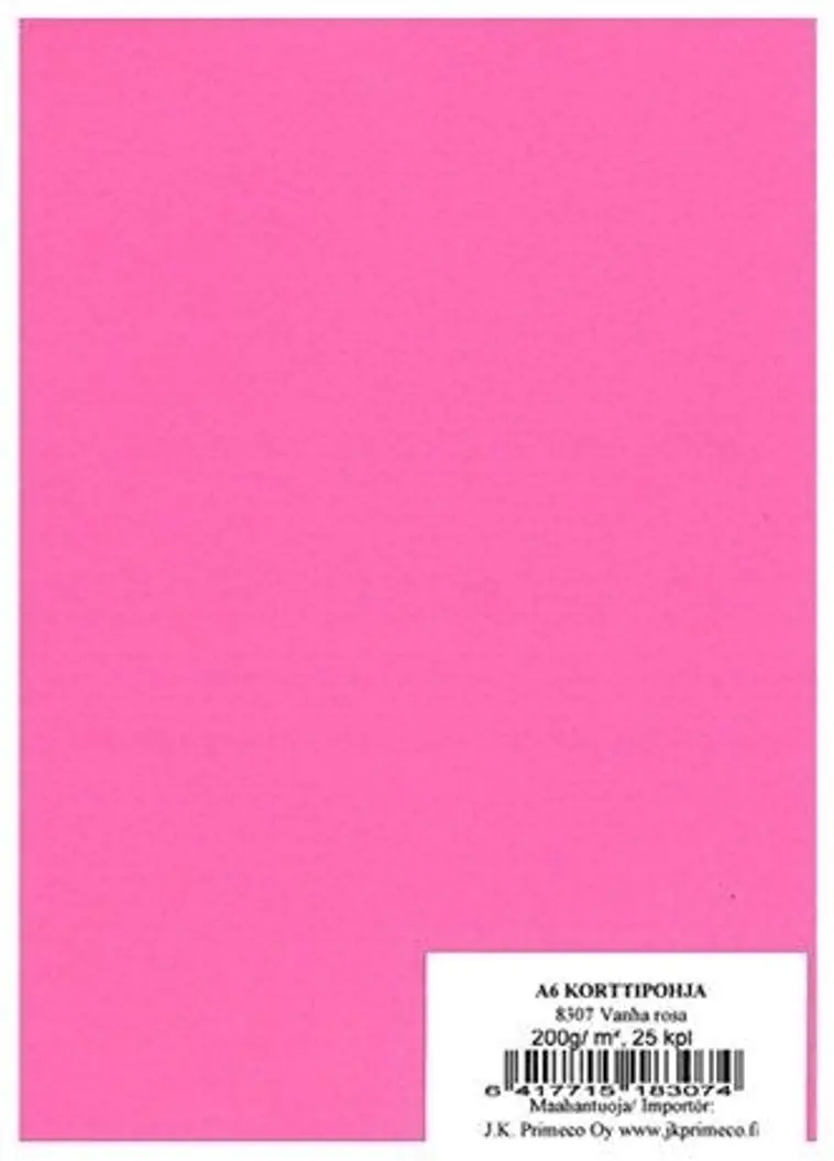 Primeco korttipohja A6 roosa 25kpl/pkt | Prisma verkkokauppa