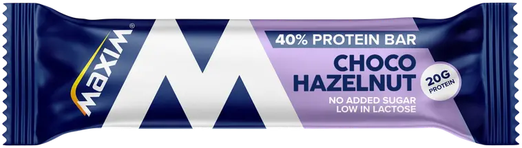 Maxim 40% Protein bar low in lactose Choco Hazelnut Suklaan- ja hasselpähkinänmakuinen vähälaktoosinen proteiinipatukka 50g