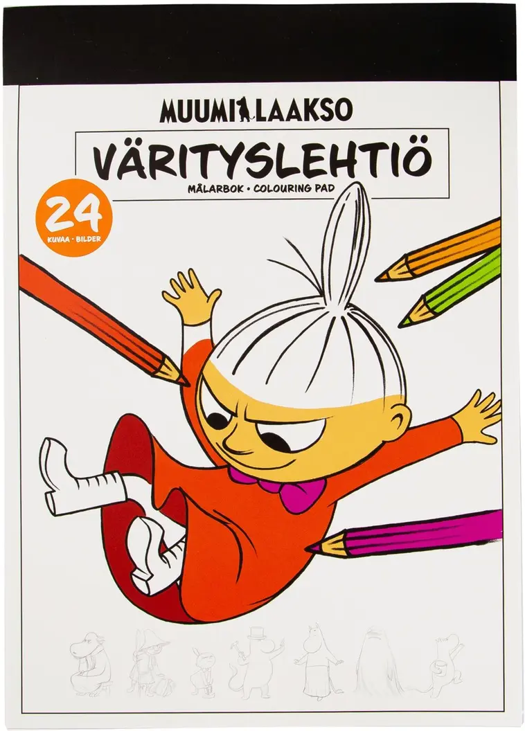 Muumilaakso värityslehtiö A4 24 kuvaa