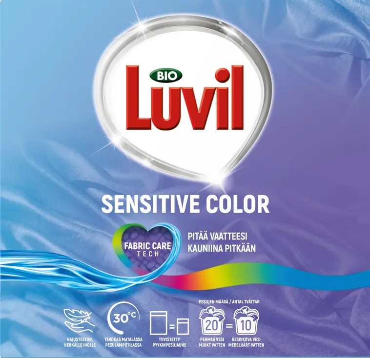 Bio Luvil Sensitive Color Pyykinpesujauhe Hajusteeton Herkälle iholle 750 g 20 pesua